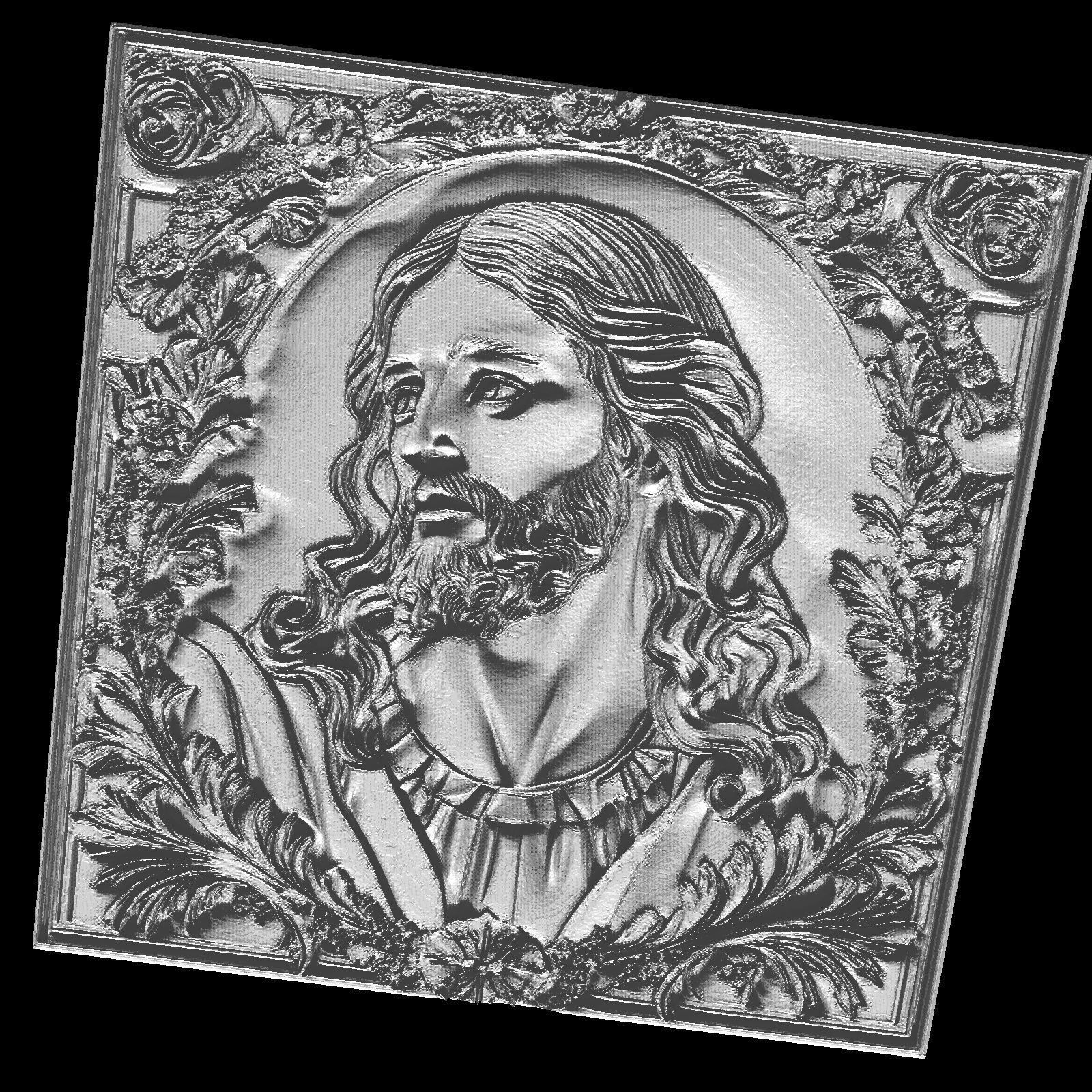 Jesus Christ Bust with Flowers and Serene Features 3D print model_3