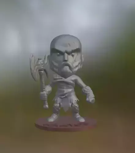 God of war - Kratos chibi with base