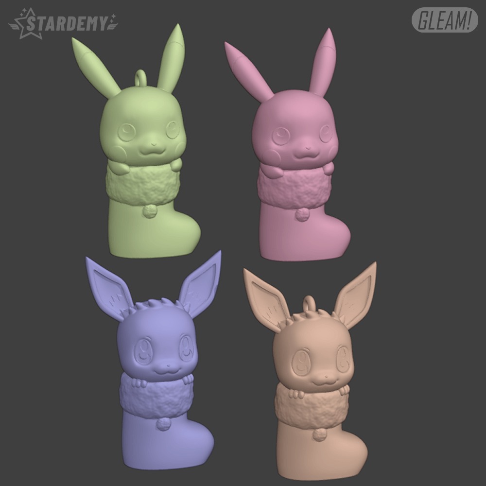 Eevee Pikachu Stocking Xmas Tree Ornaments Decoration 3D print model_3