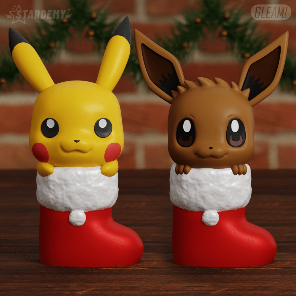 Eevee Pikachu Stocking Xmas Tree Ornaments Decoration 3D print model_1