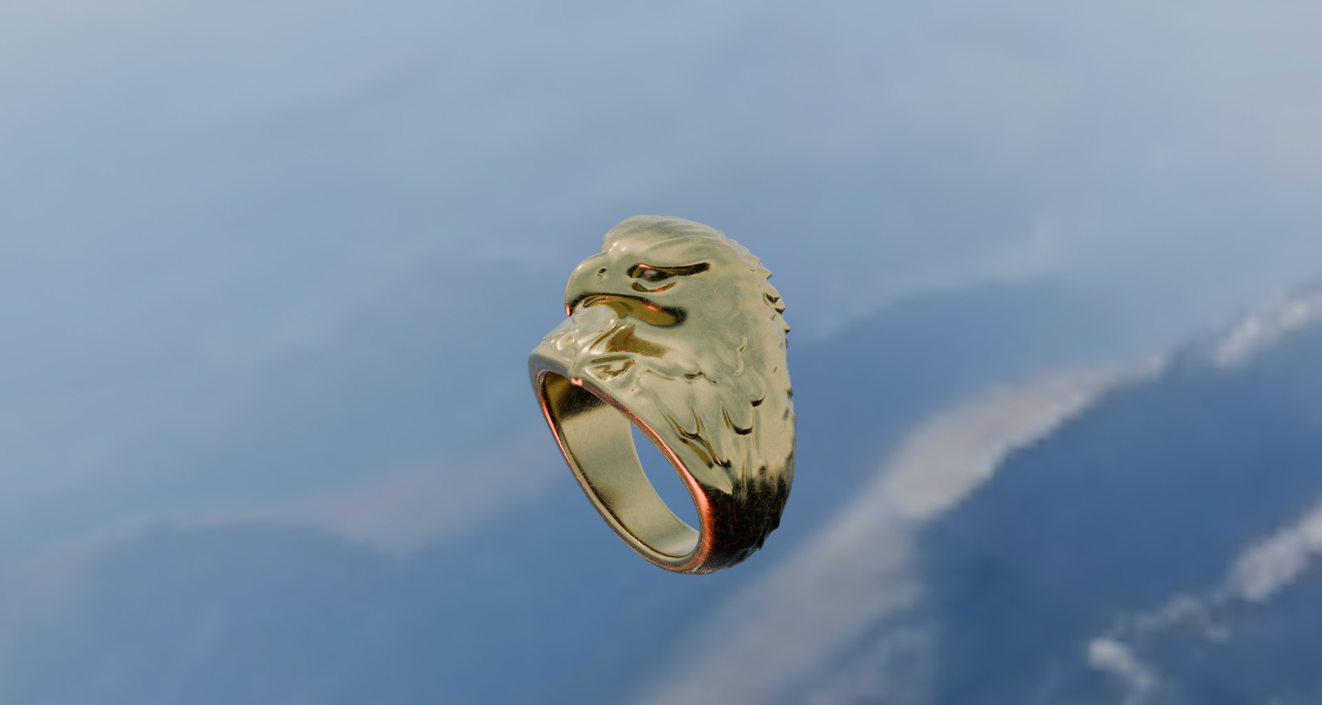 Eagle ring  3D print model_4