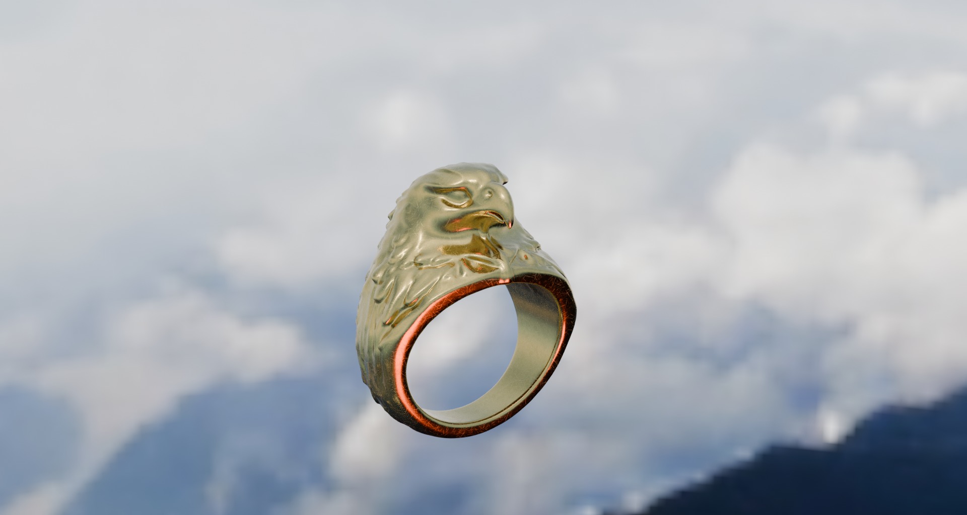 Eagle ring  3D print model_3