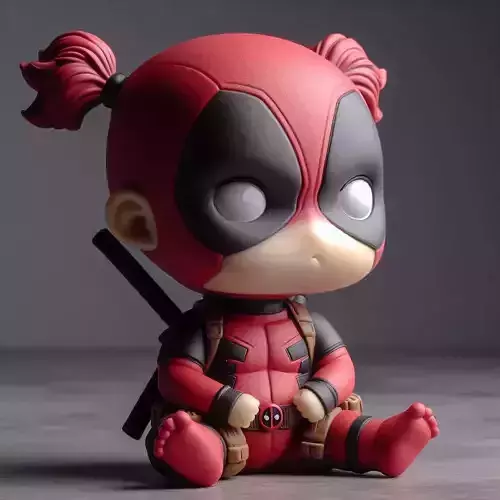 Baby Lady deadpool 3D print model