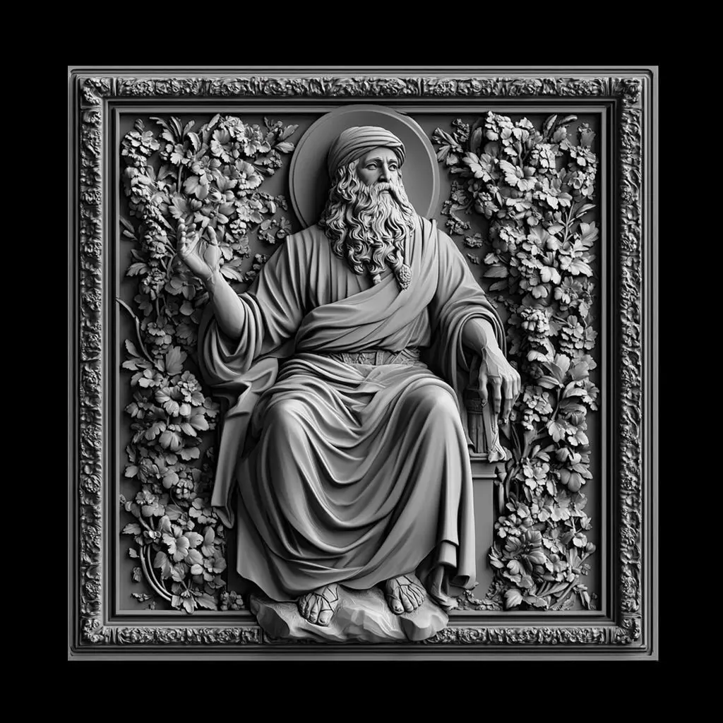 Moses and and flowers frame 3D print model