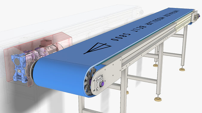 Modular Belt Conveyor 01 Low-poly 3D model