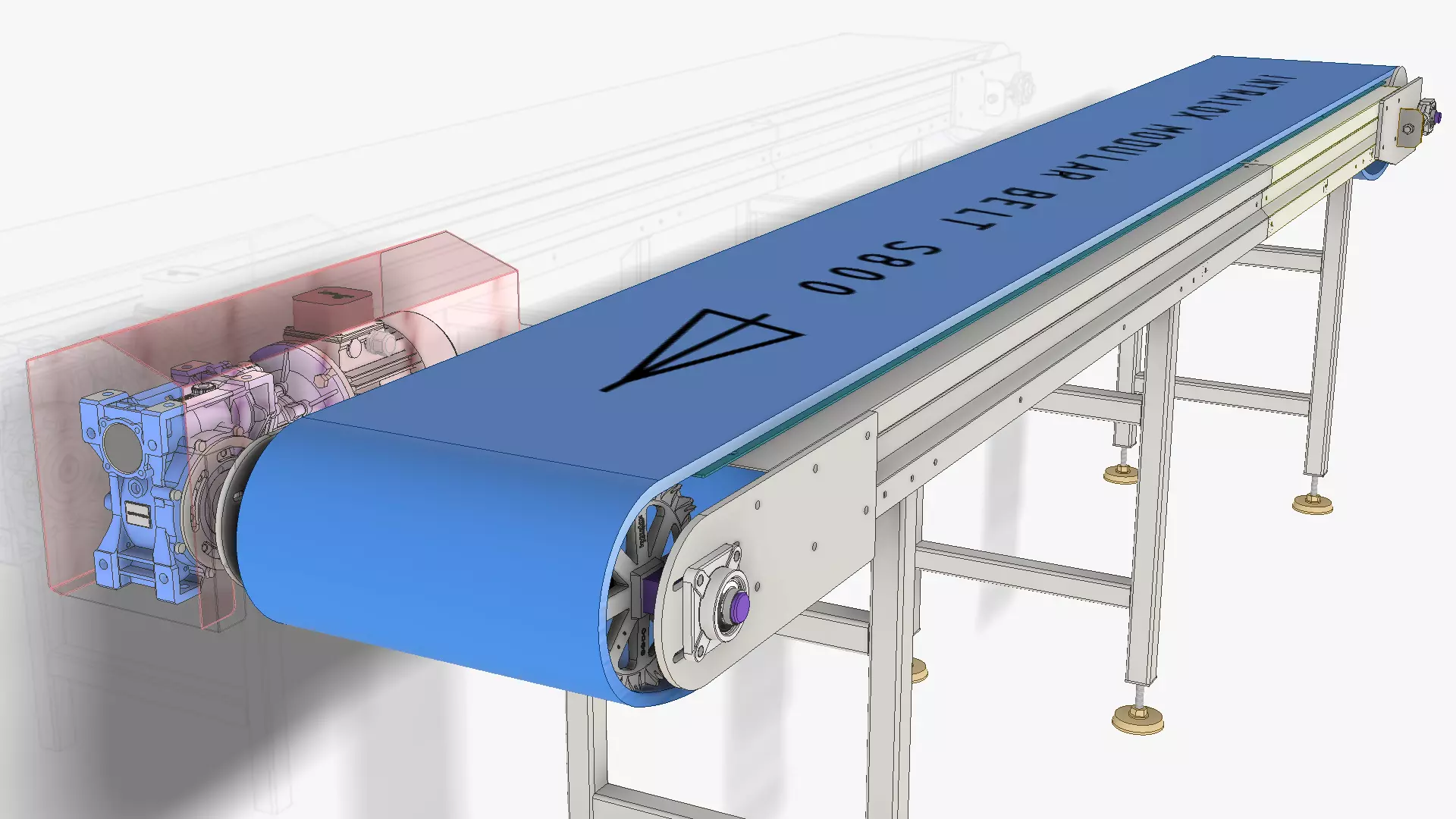 Modular Belt Conveyor 01 Low-poly 3D model_0
