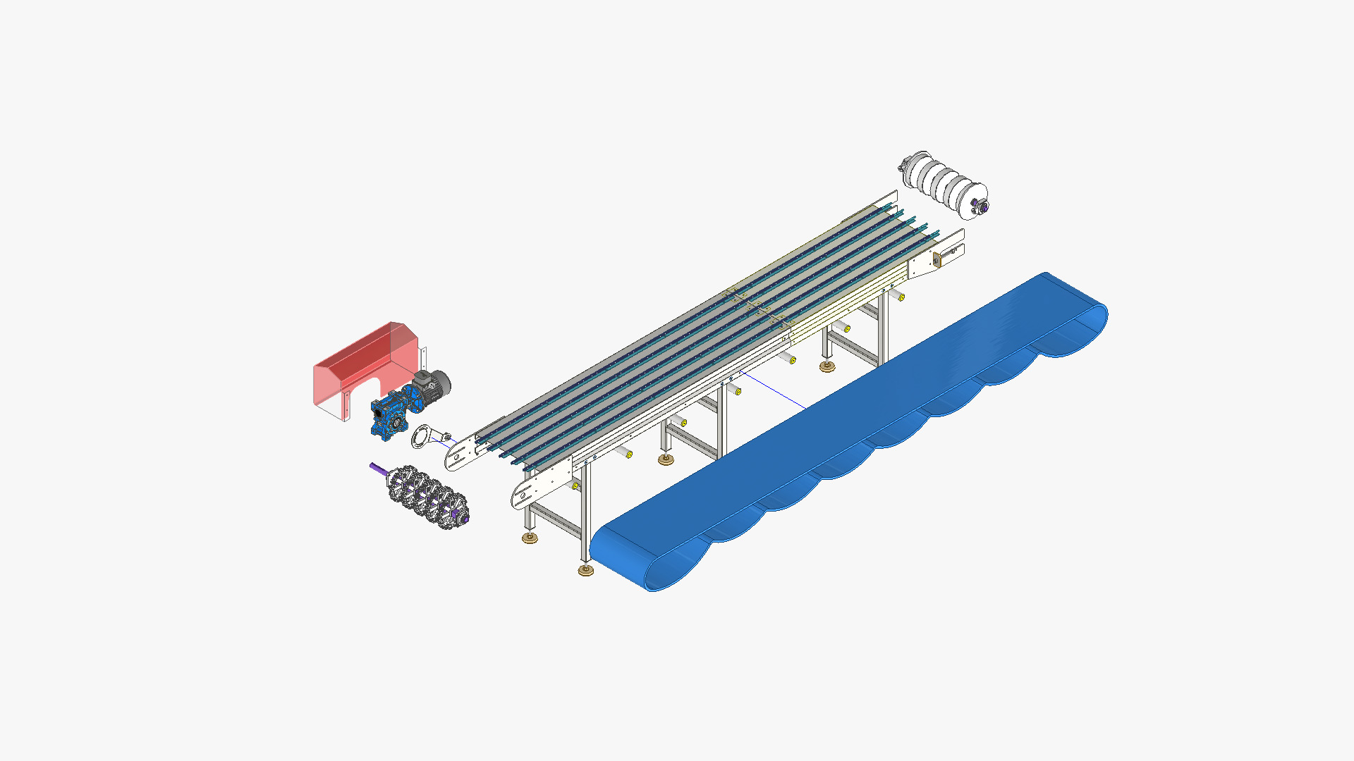 Modular Belt Conveyor 01 Low-poly 3D model_12
