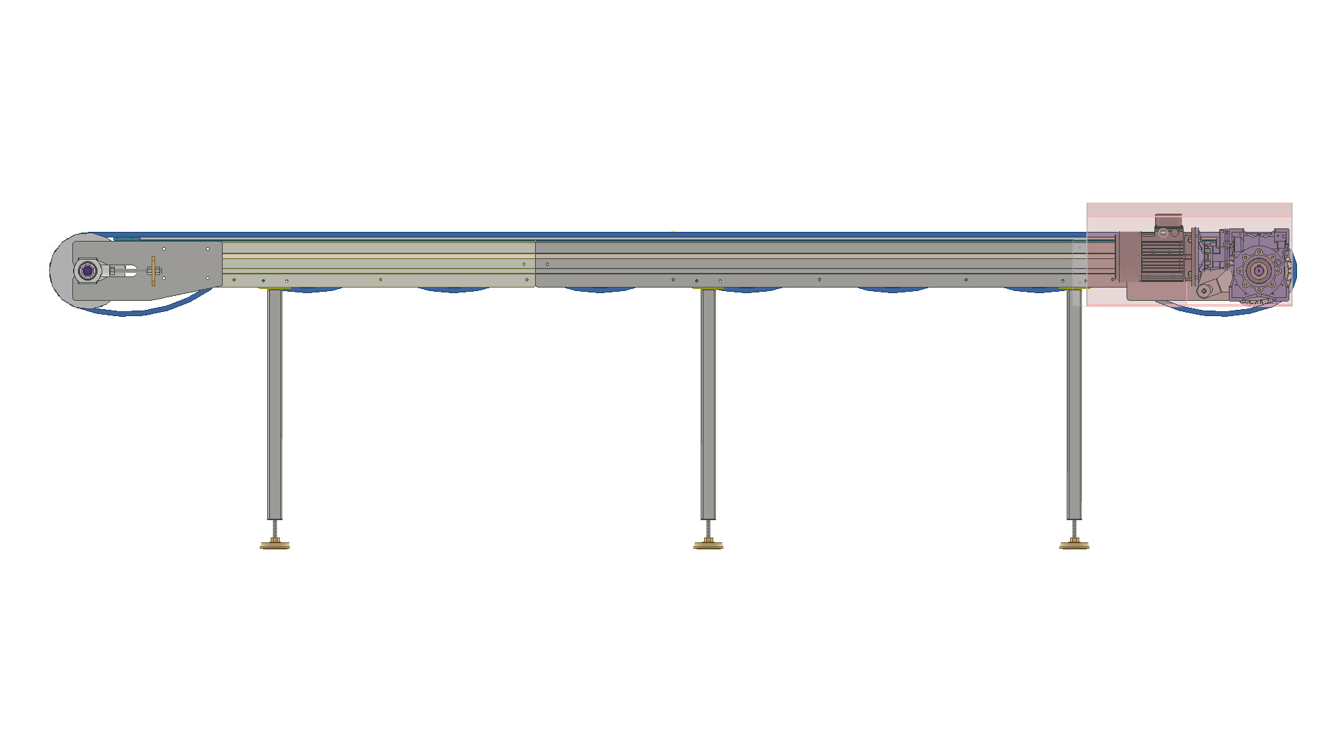 Modular Belt Conveyor 01 Low-poly 3D model_5
