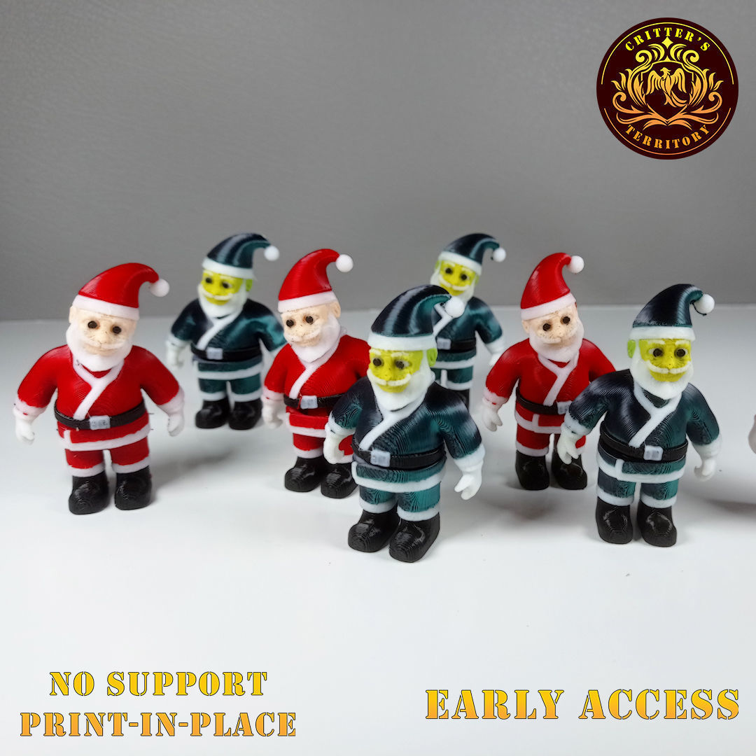 Flexi Mini Santa Claus Christmas Special Print in Place 3D print model_3