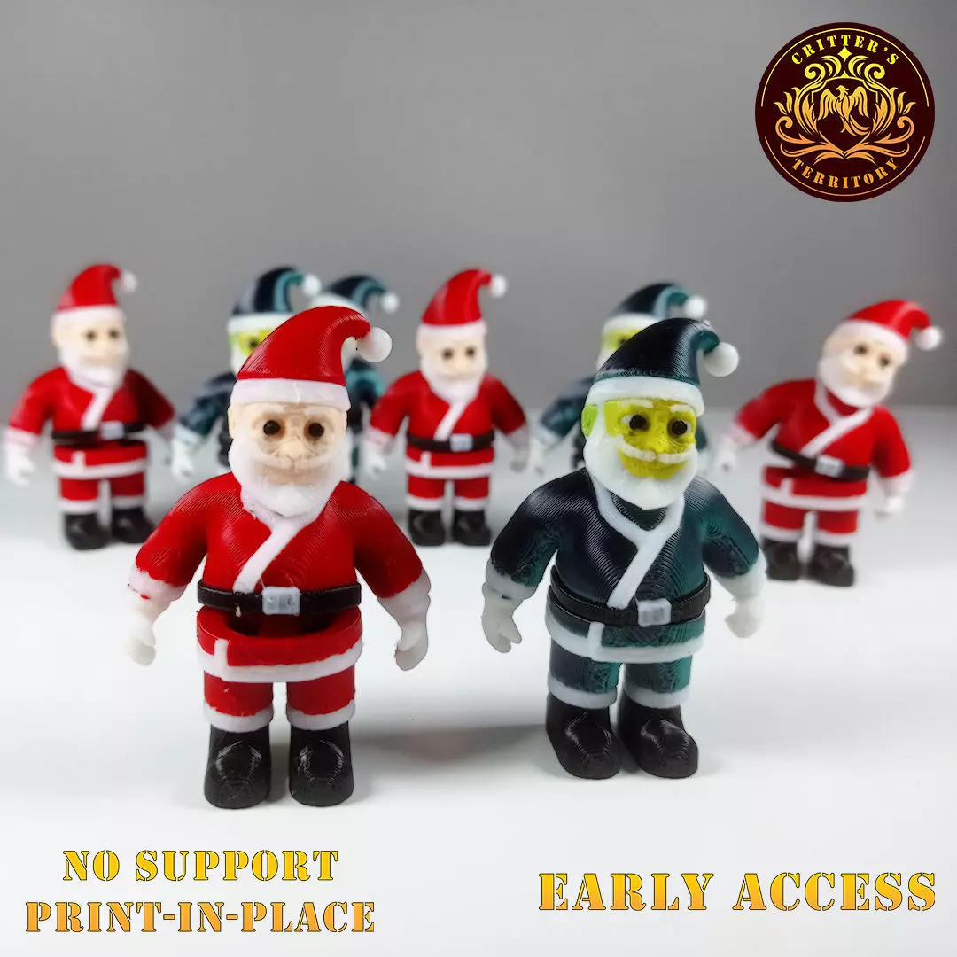 Flexi Mini Santa Claus Christmas Special Print in Place 3D print model_0
