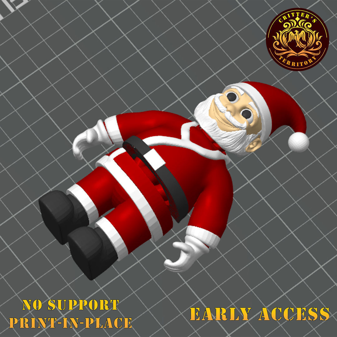 Flexi Mini Santa Claus Christmas Special Print in Place 3D print model_9