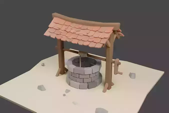 Wishing Well Low-poly 3D model
