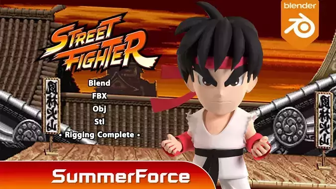 Ryu SD - Street Fighter 3D model