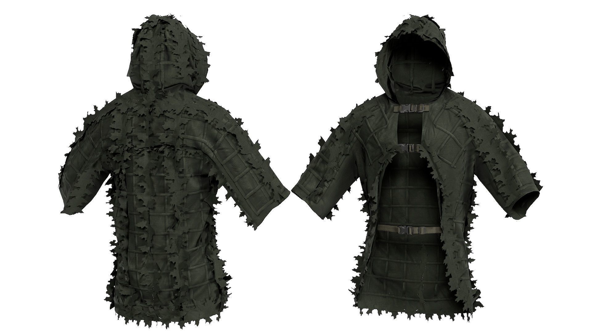 Alligator Ghillie Cloak Low-poly 3D model_4