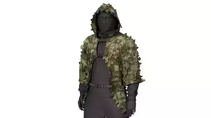Alligator Ghillie Cloak Low-poly 3D model Alligator Ghillie Cloak Low-poly 3D model