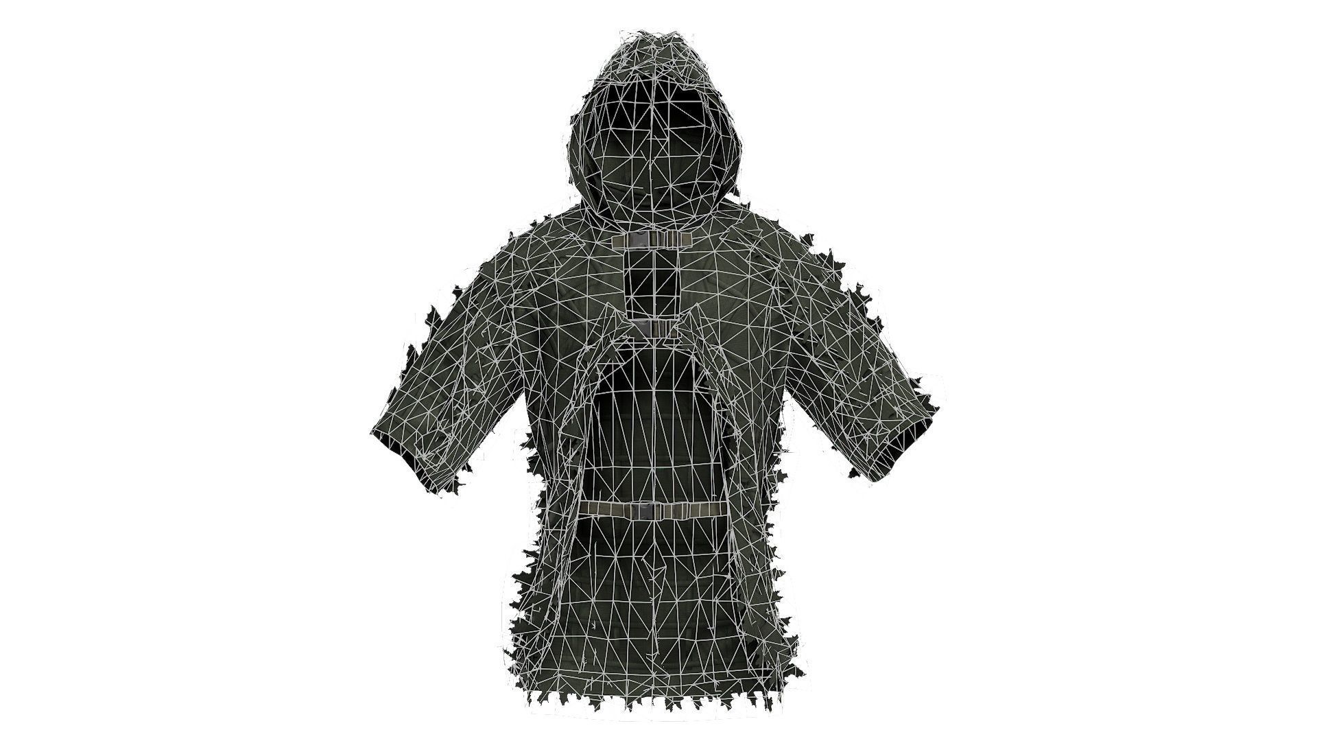 Alligator Ghillie Cloak Low-poly 3D model_5