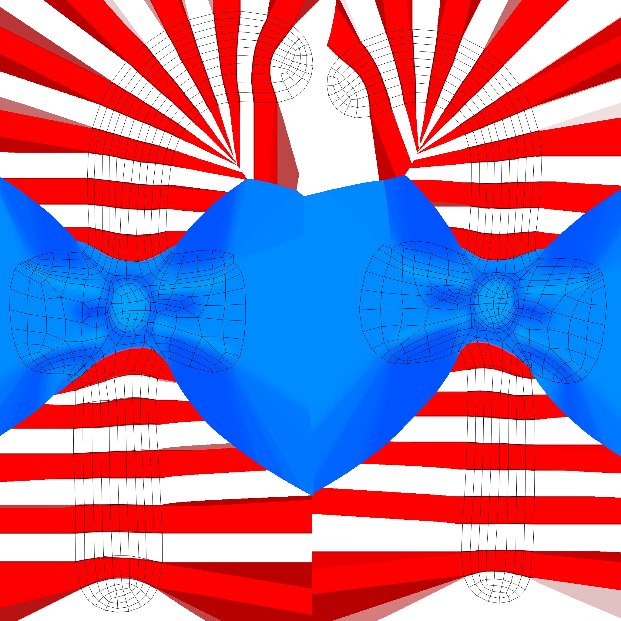 Candy Cane 02 with Bow 3D Model Christmas Decor Low Poly  Low-poly 3D model_3