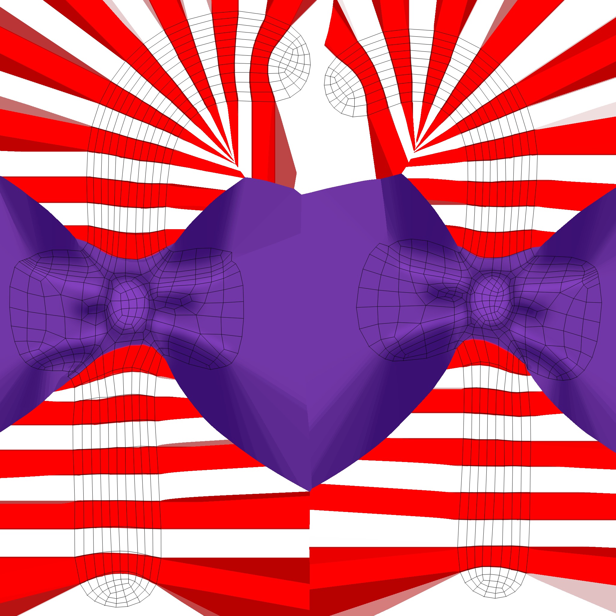 Candy Cane 03 with Bow 3D Model Christmas Decor Low Poly  Low-poly 3D model_3