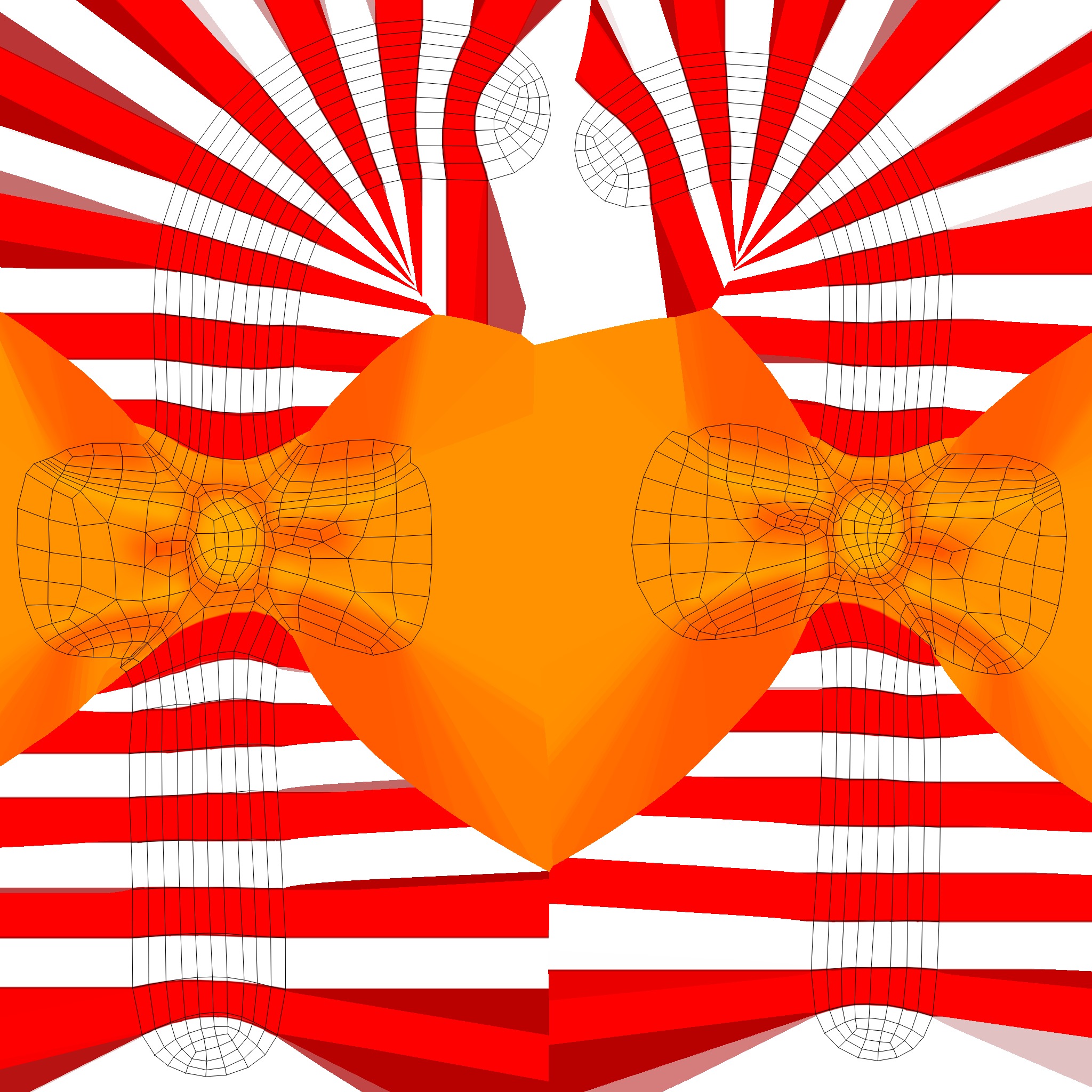 Candy Cane 04 with Bow 3D Model Christmas Decor Low Poly  Low-poly 3D model_5