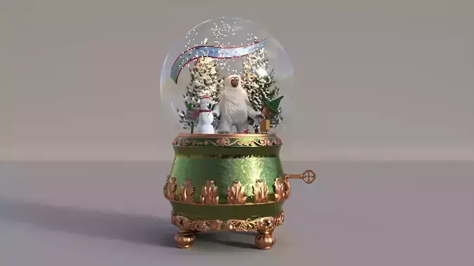 Follies Snow Globe Christmas Low-poly 3D model