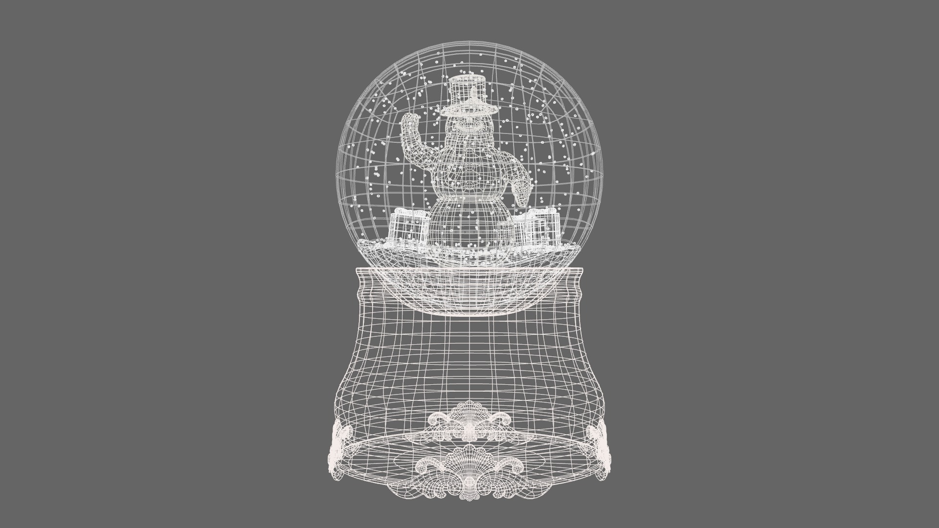 Snow Globe For Christmas Low-poly 3D model_4