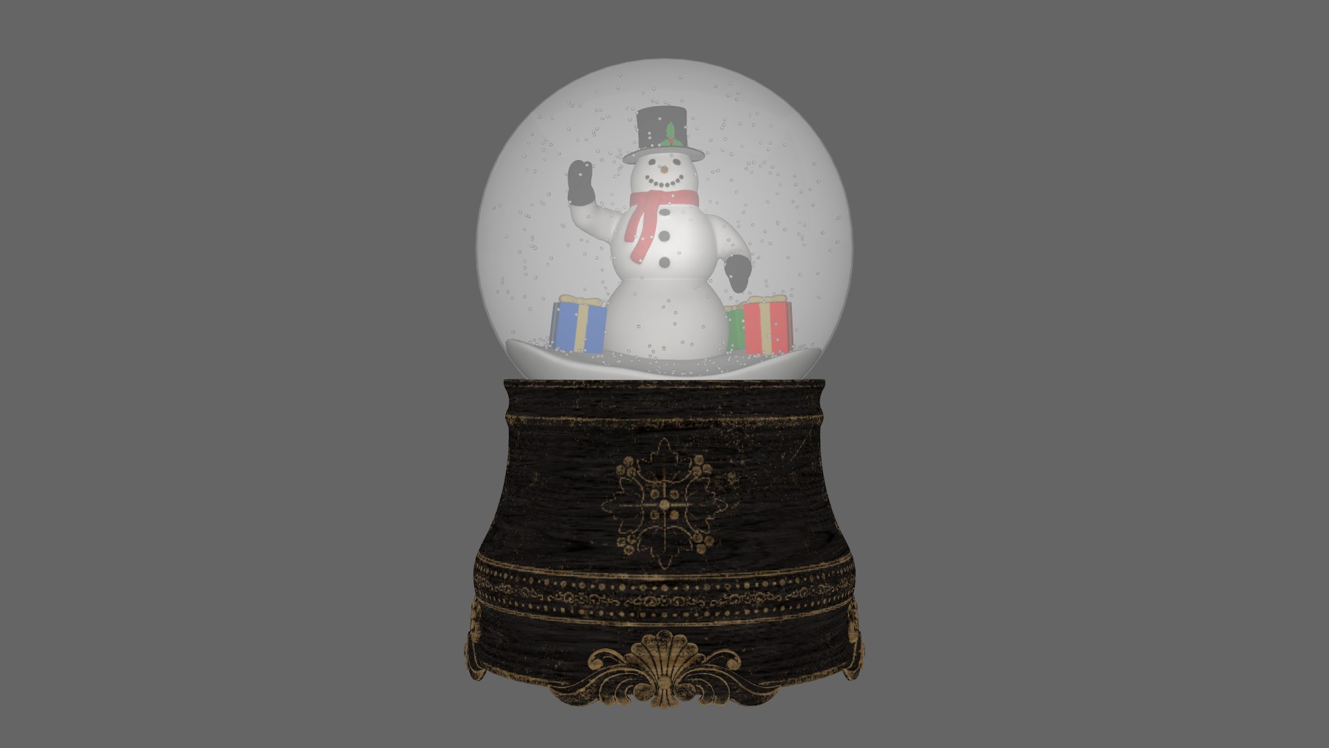 Snow Globe For Christmas Low-poly 3D model_7