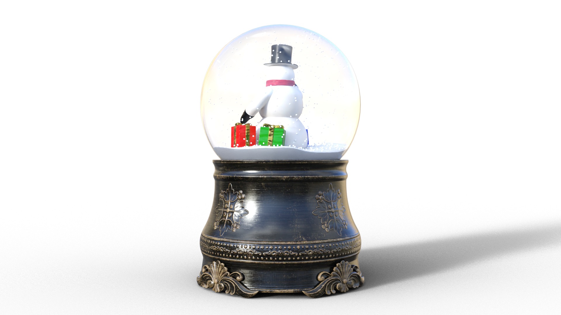 Snow Globe For Christmas Low-poly 3D model_3