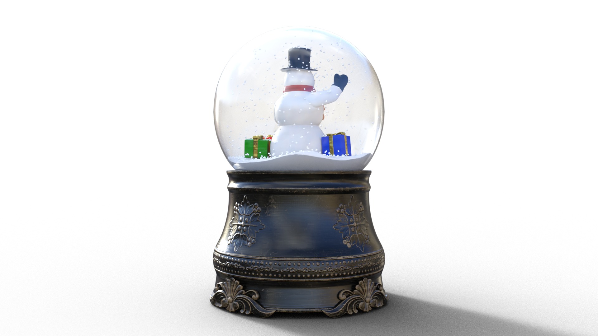 Snow Globe For Christmas Low-poly 3D model_9