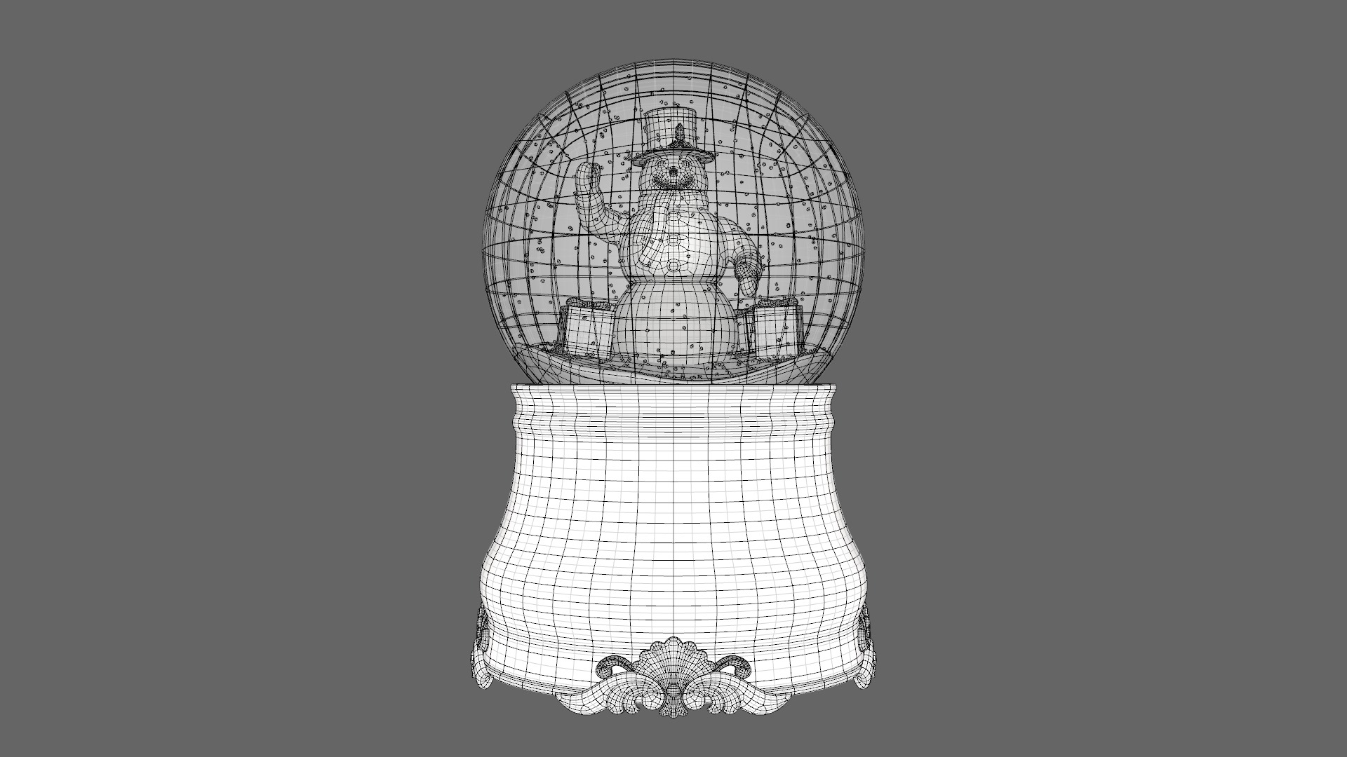 Snow Globe For Christmas Low-poly 3D model_6