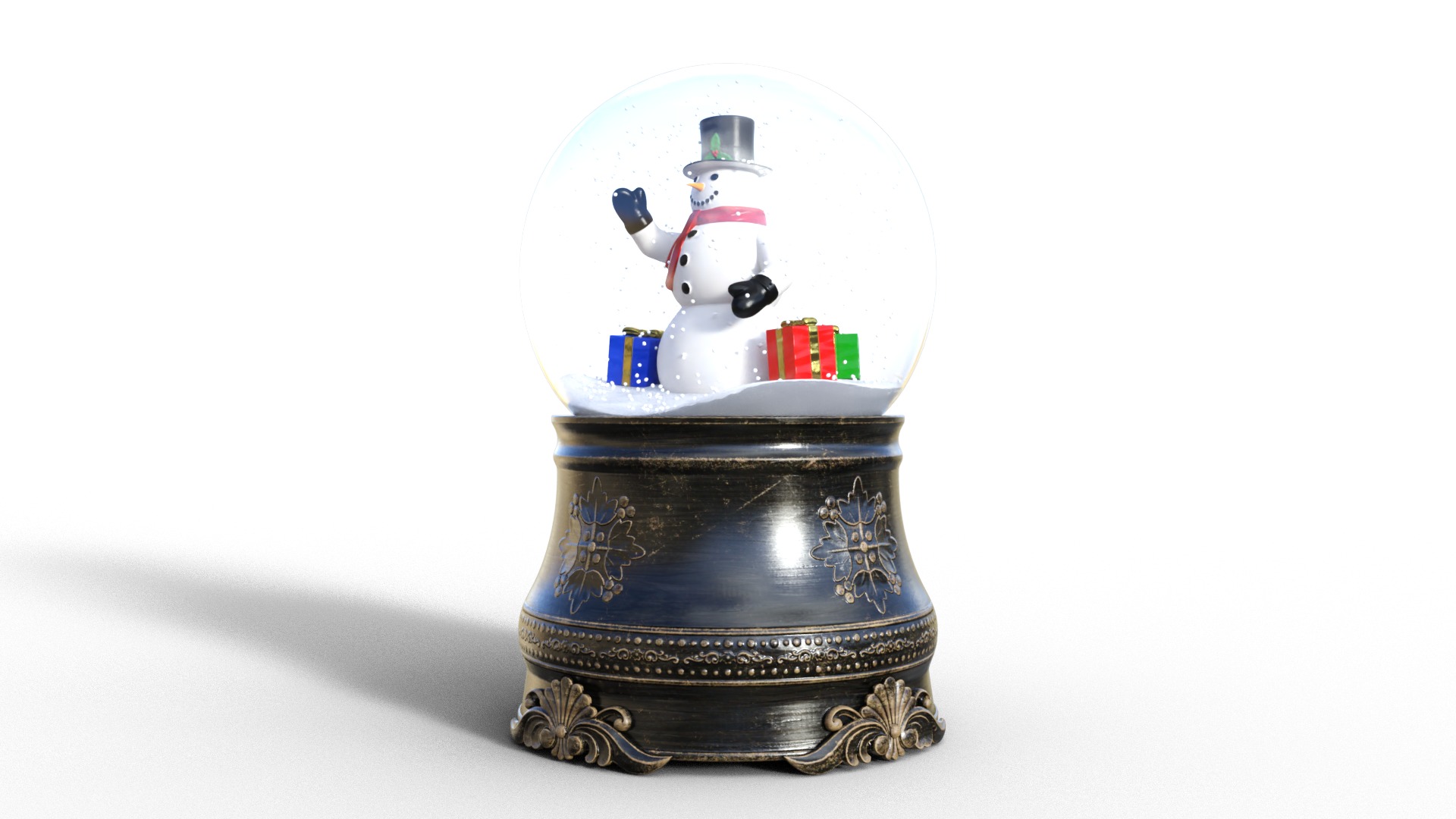 Snow Globe For Christmas Low-poly 3D model_2