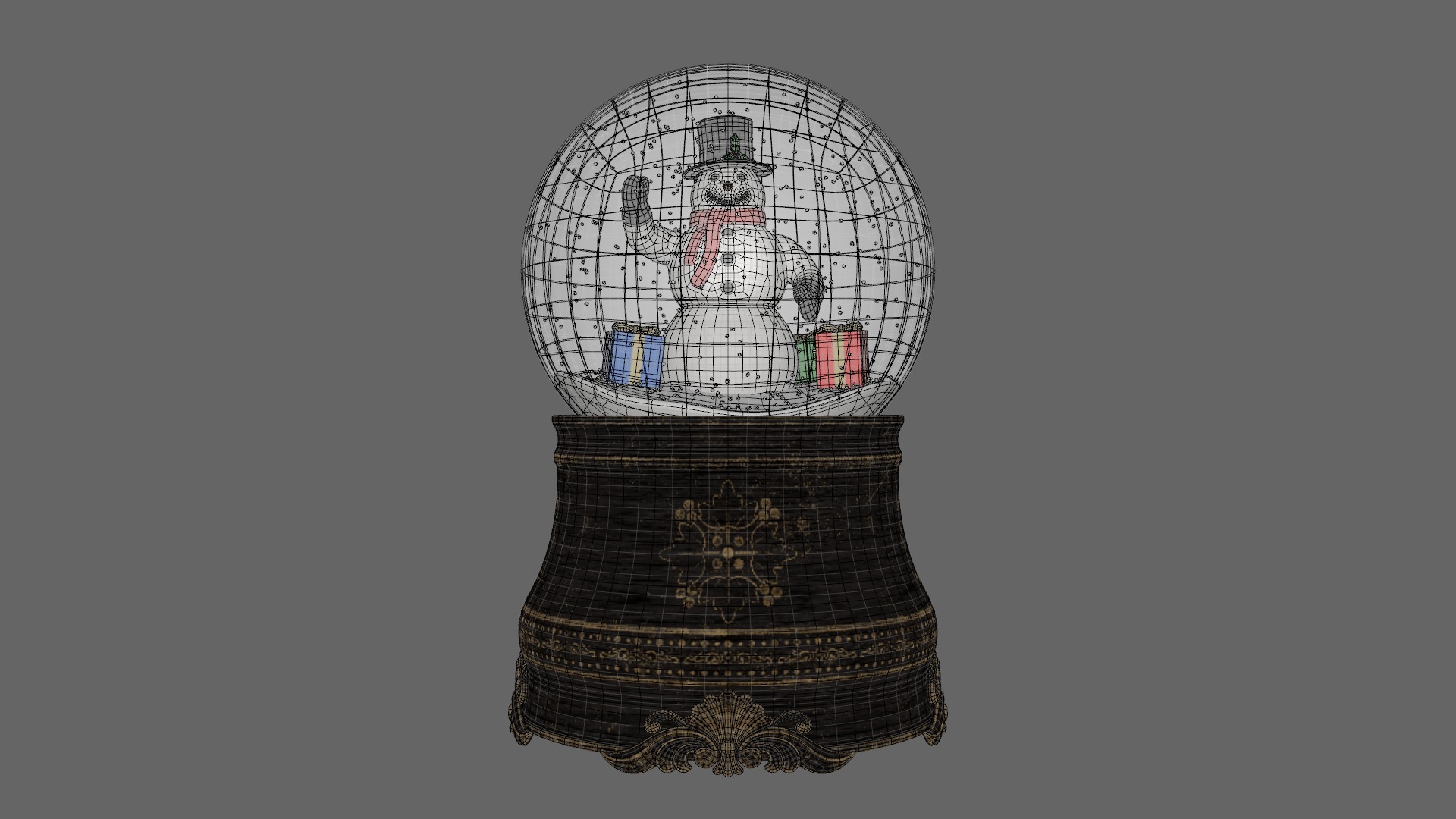 Snow Globe For Christmas Low-poly 3D model_5