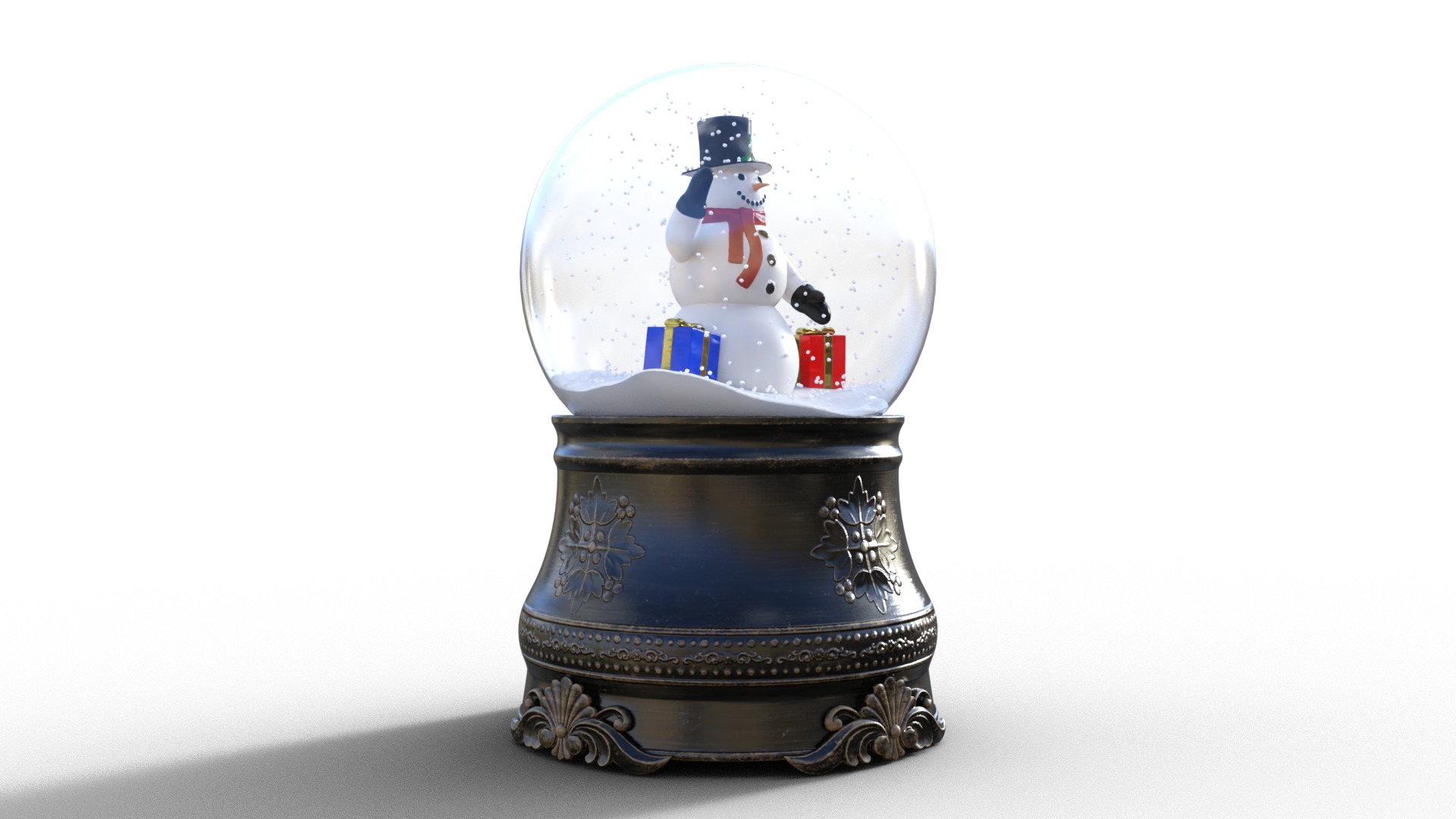 Snow Globe For Christmas Low-poly 3D model_8