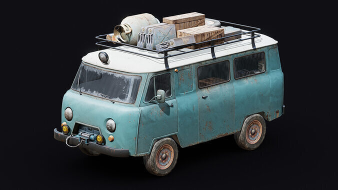 Off-Road Soviet Van Low-poly 3D model