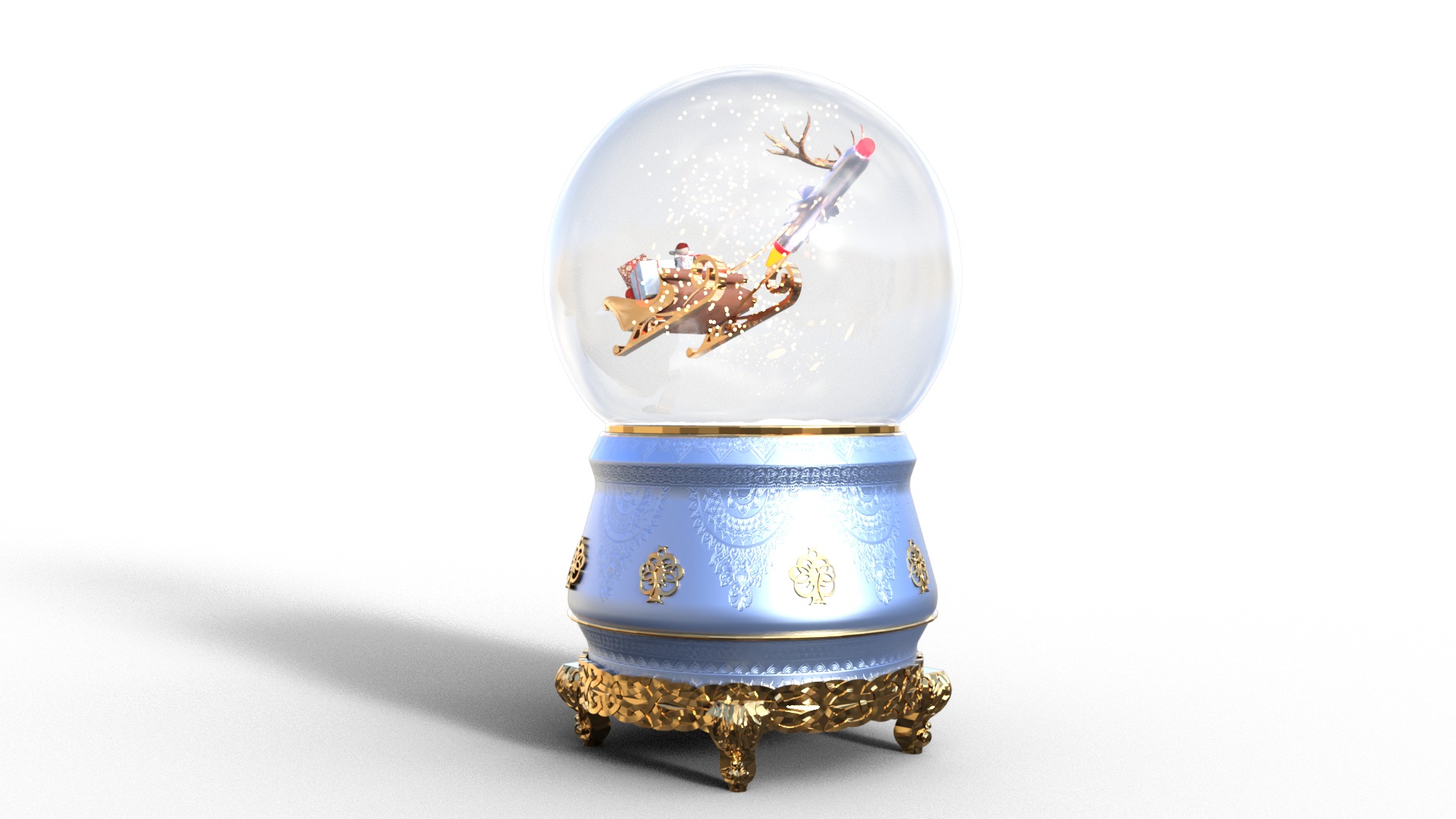 Wishes Globe For Christmas Low-poly 3D model_5