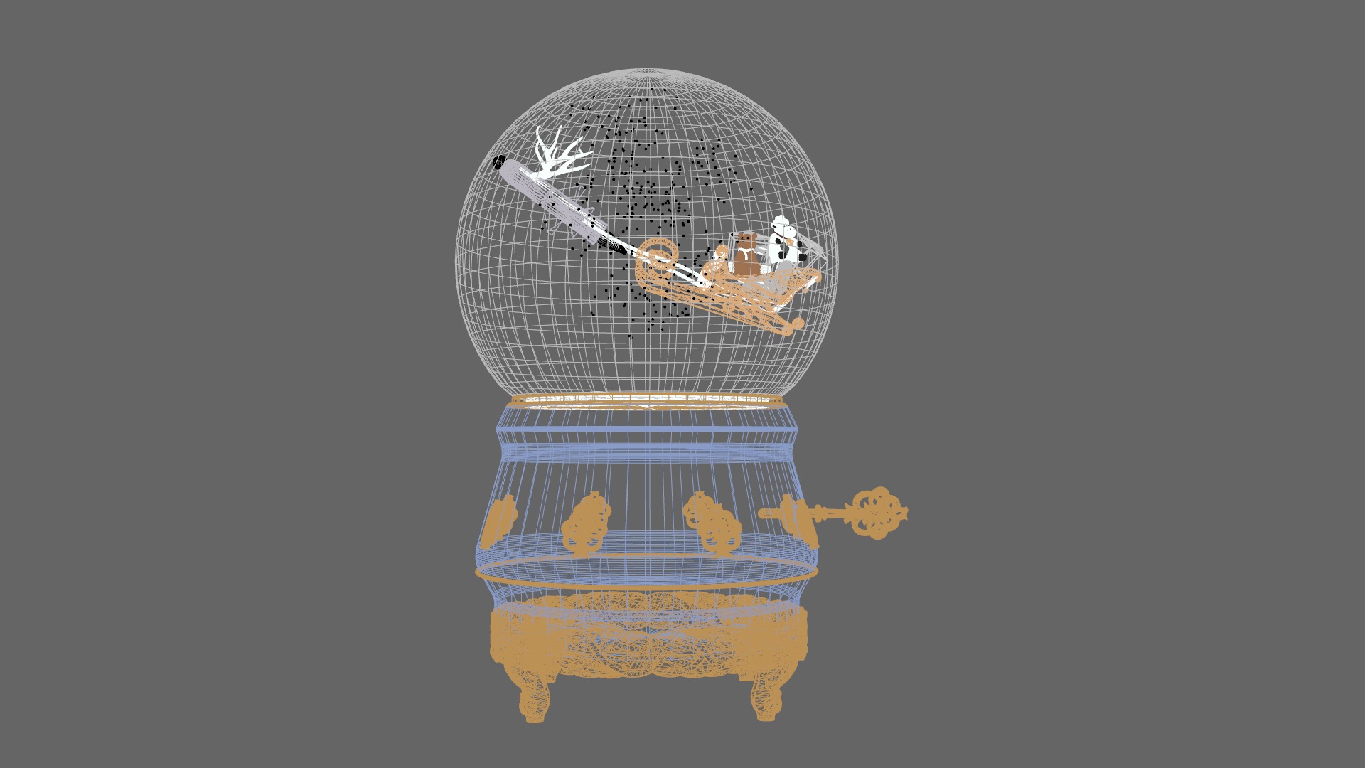 Wishes Globe For Christmas Low-poly 3D model_7