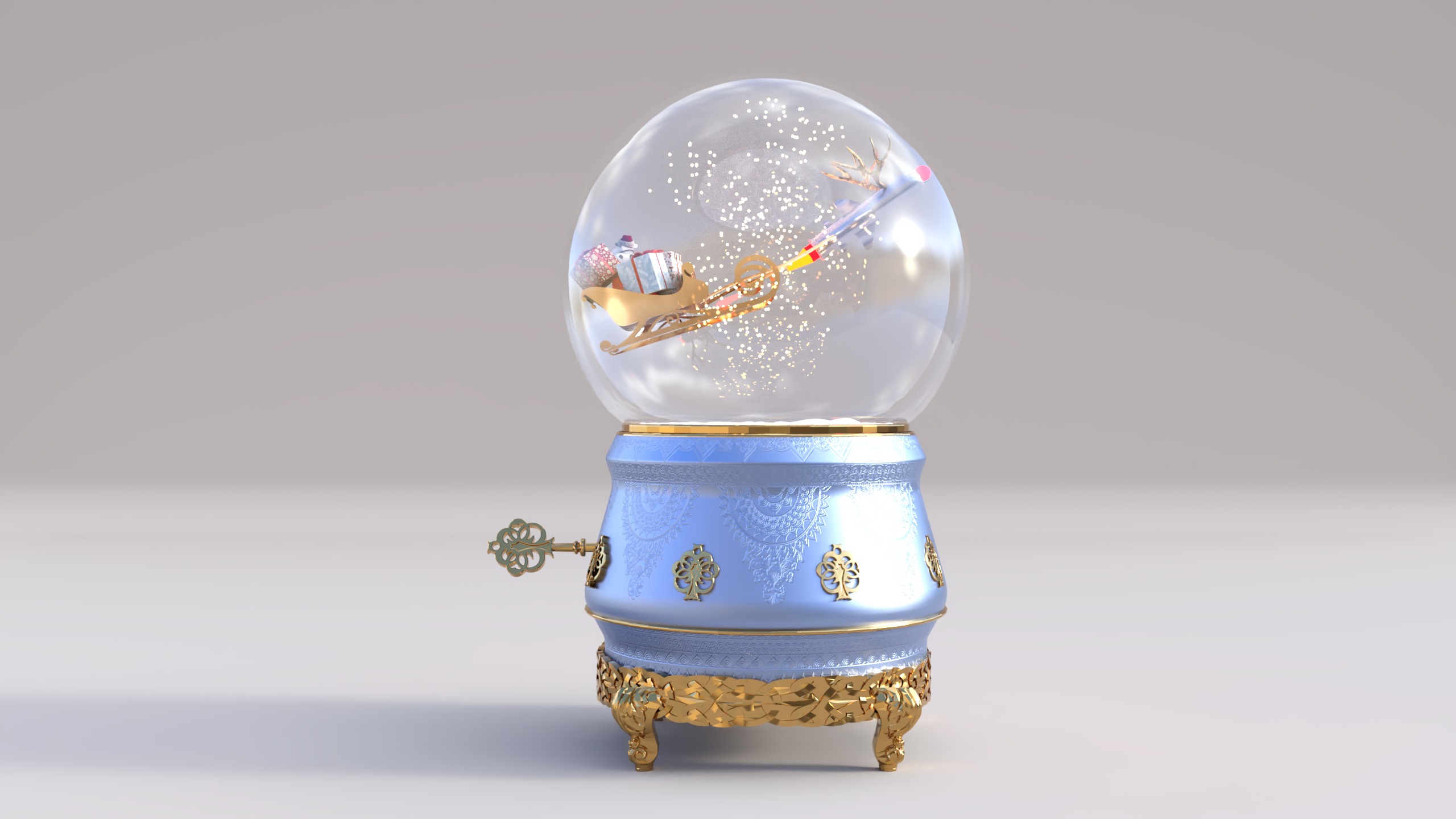 Wishes Globe For Christmas Low-poly 3D model_1