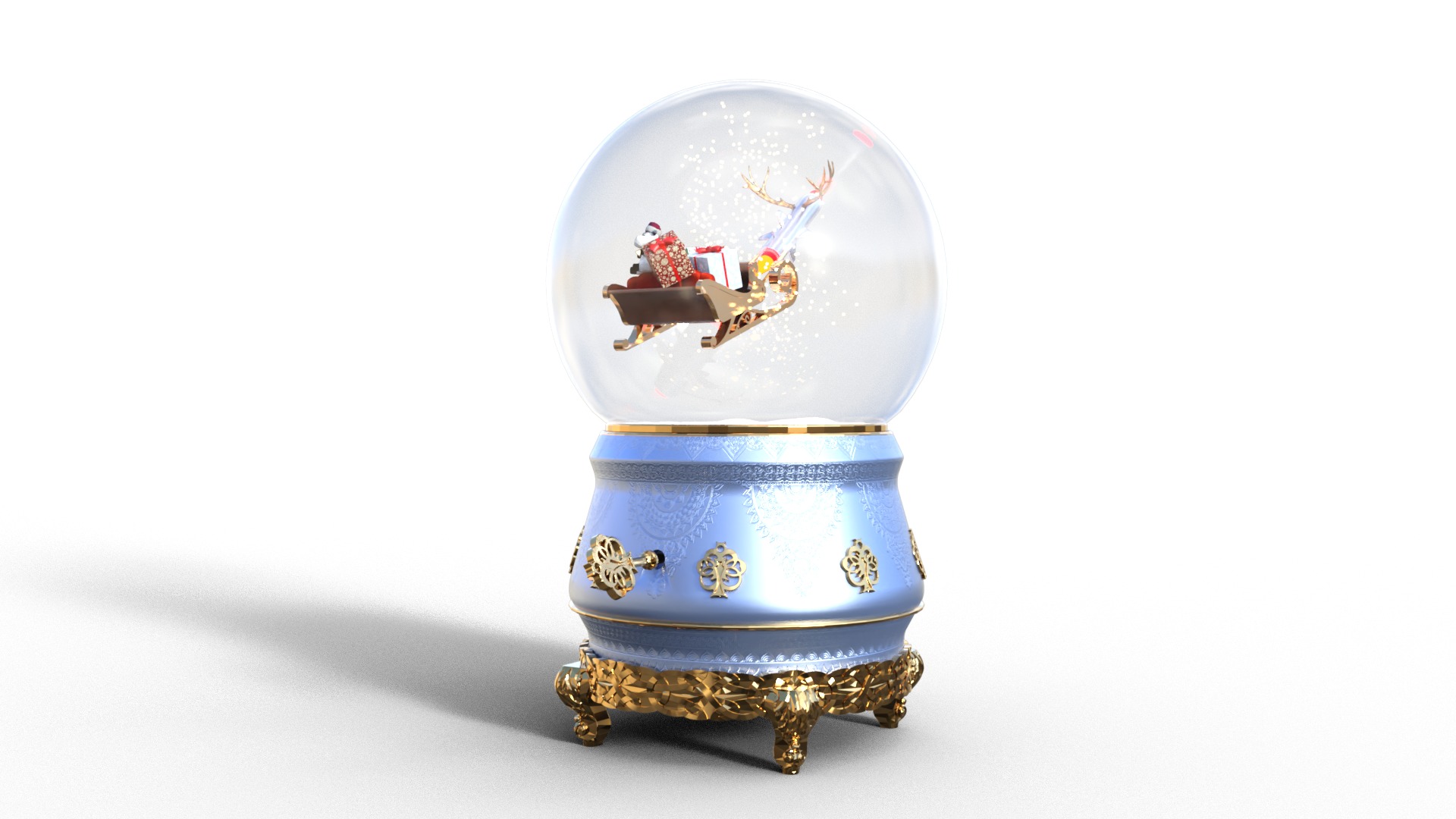 Wishes Globe For Christmas Low-poly 3D model_3