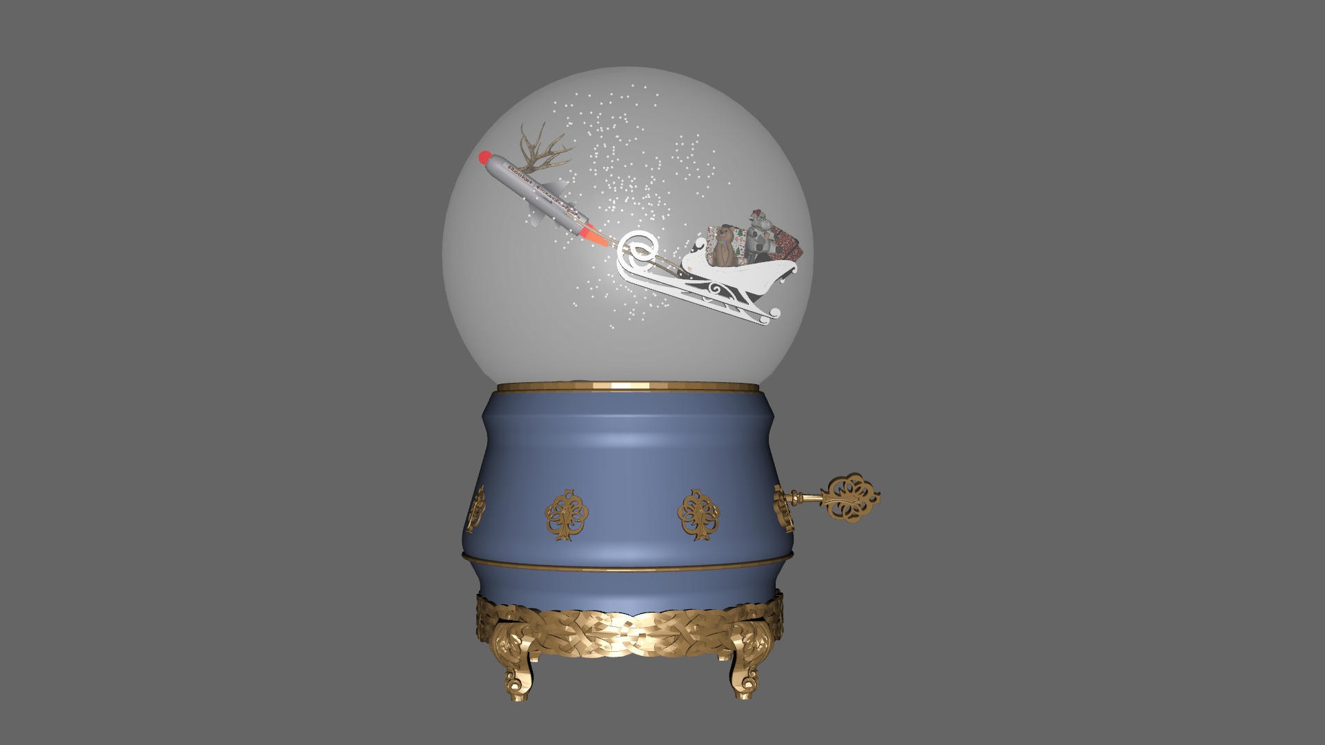 Wishes Globe For Christmas Low-poly 3D model_10