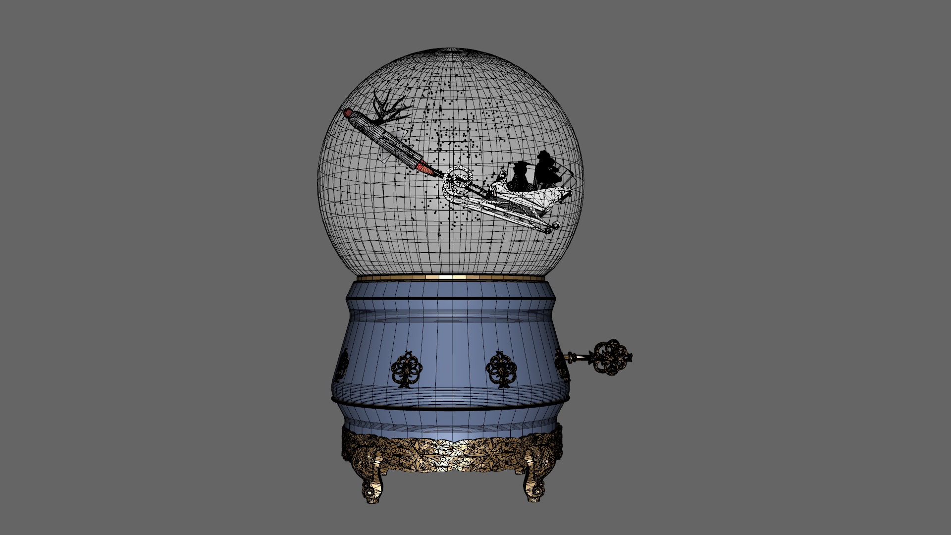 Wishes Globe For Christmas Low-poly 3D model_8