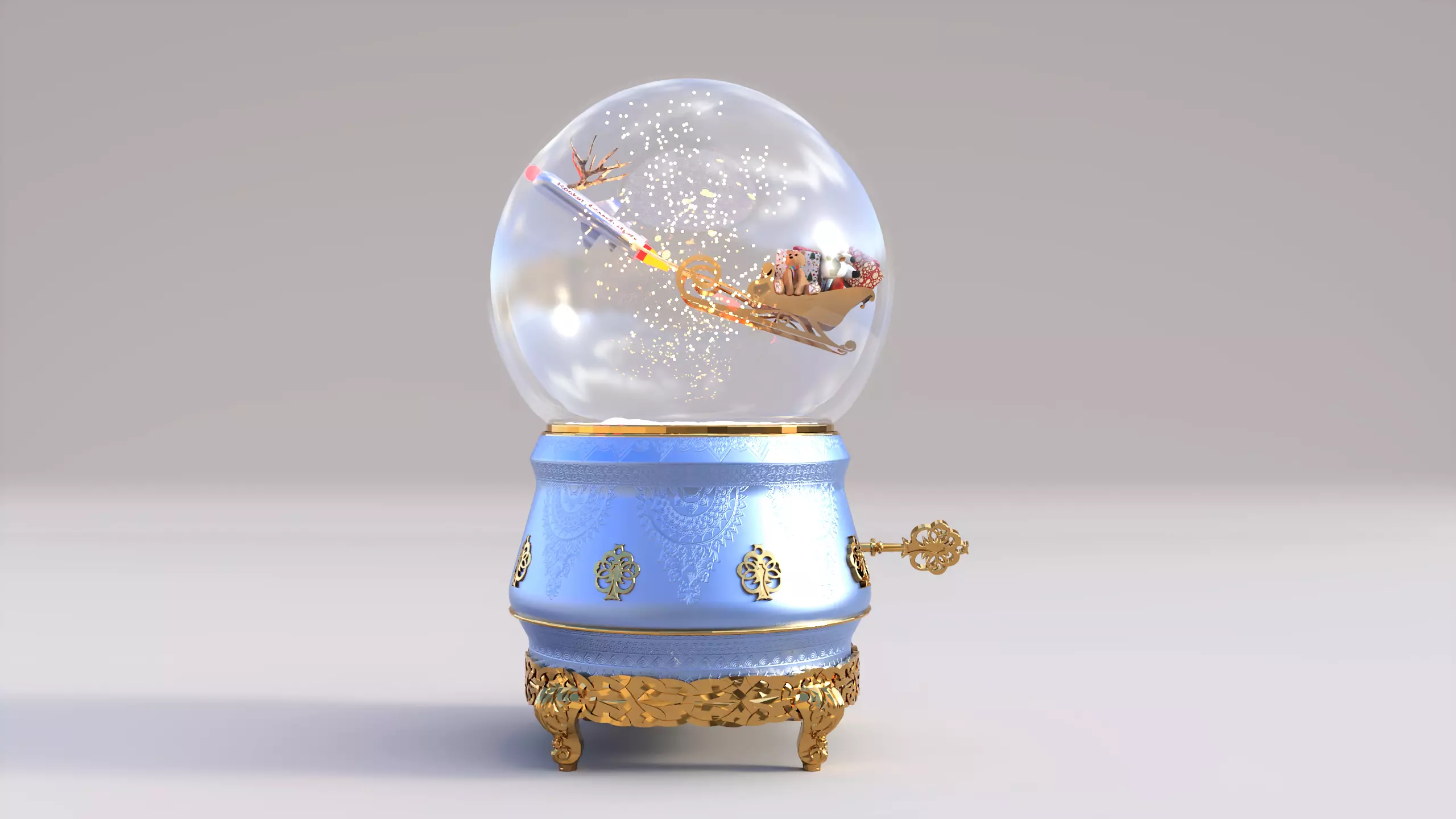 Wishes Globe For Christmas Low-poly 3D model_0
