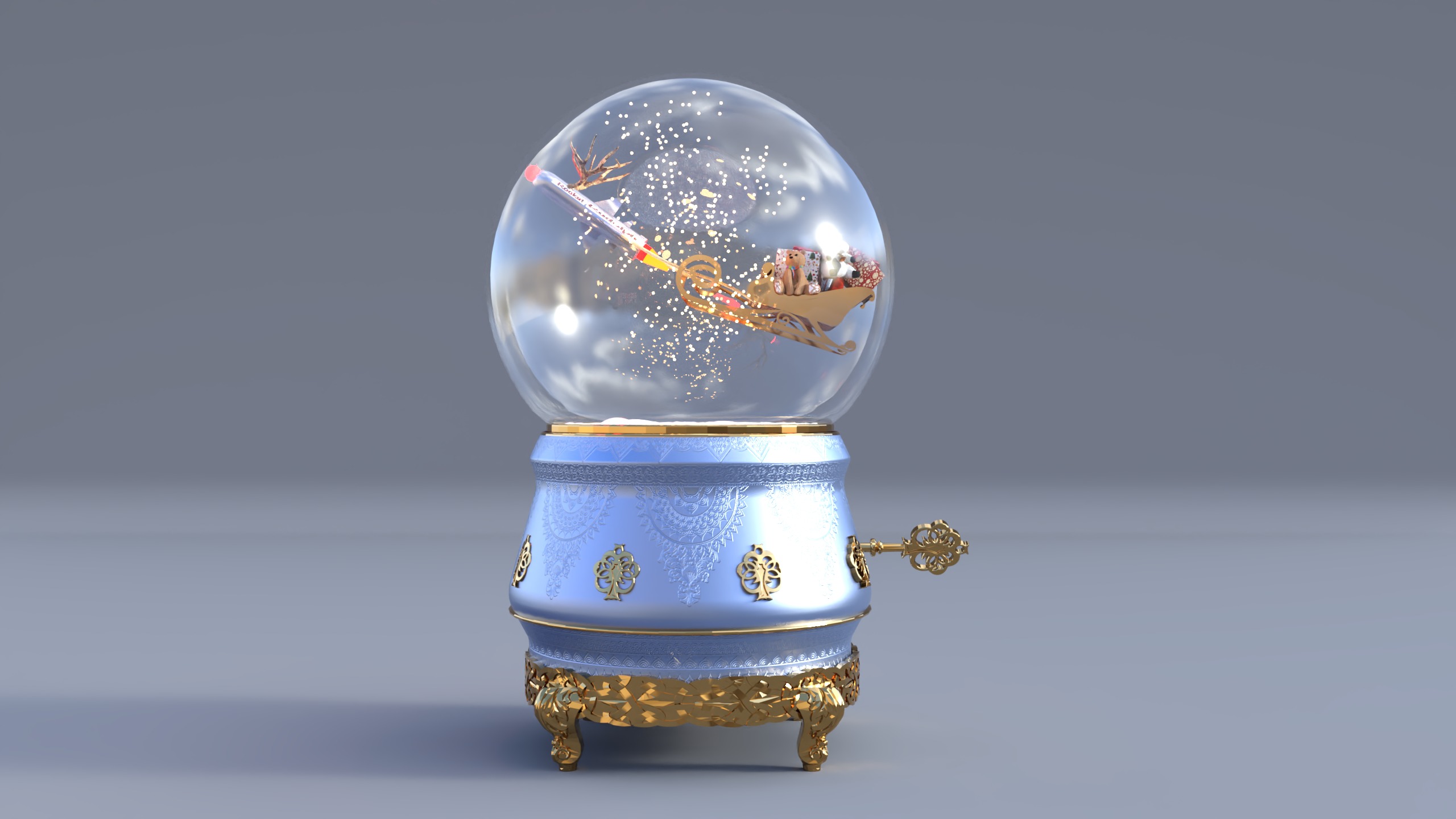 Wishes Globe For Christmas Low-poly 3D model_2