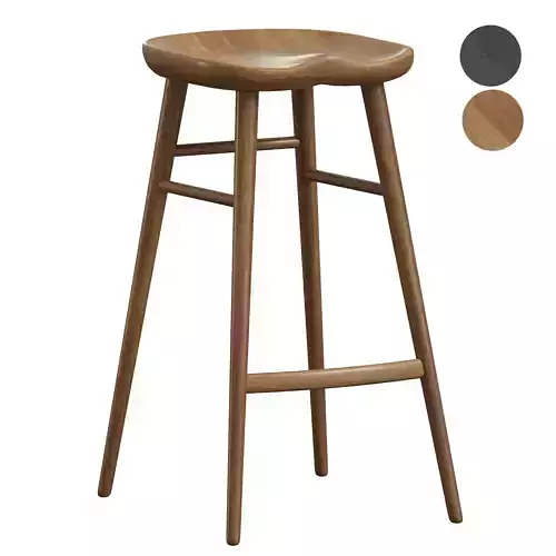 Alma Brown Solid Wood Bar Stool
