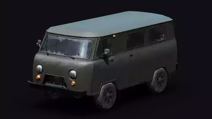 Soviet Military Van Low-poly 3D model