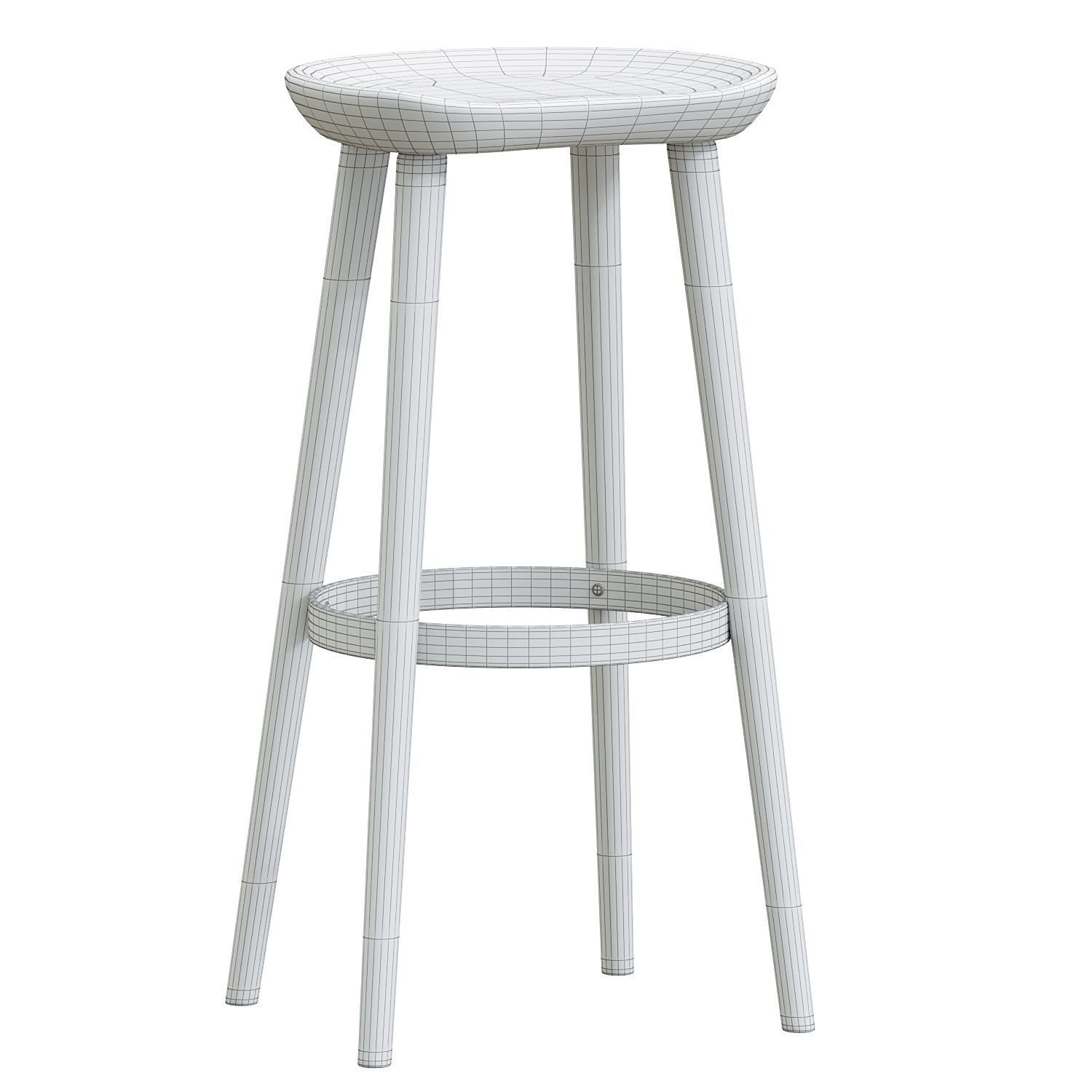 Brutalist Bar Stools 3D model_3