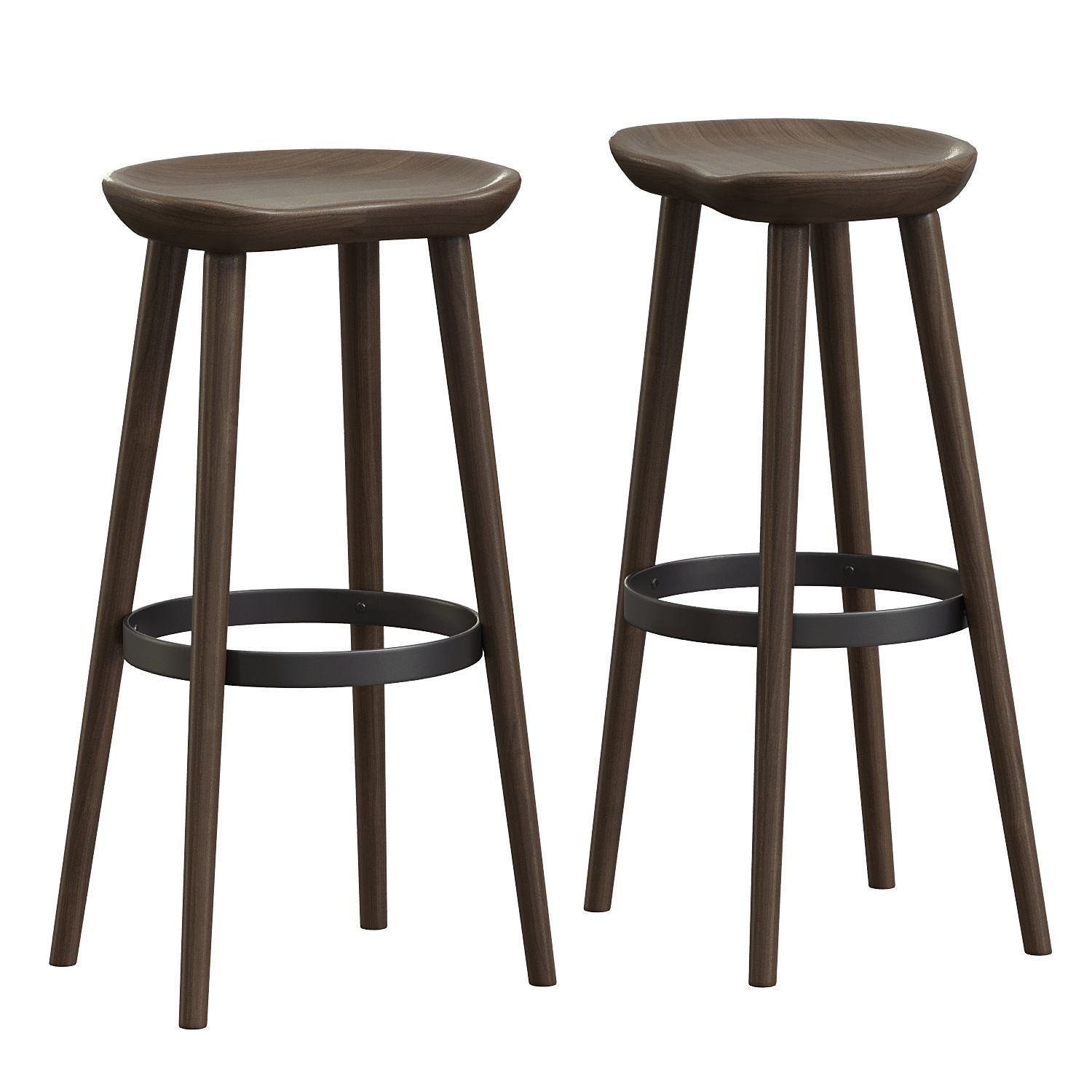Brutalist Bar Stools 3D model_2