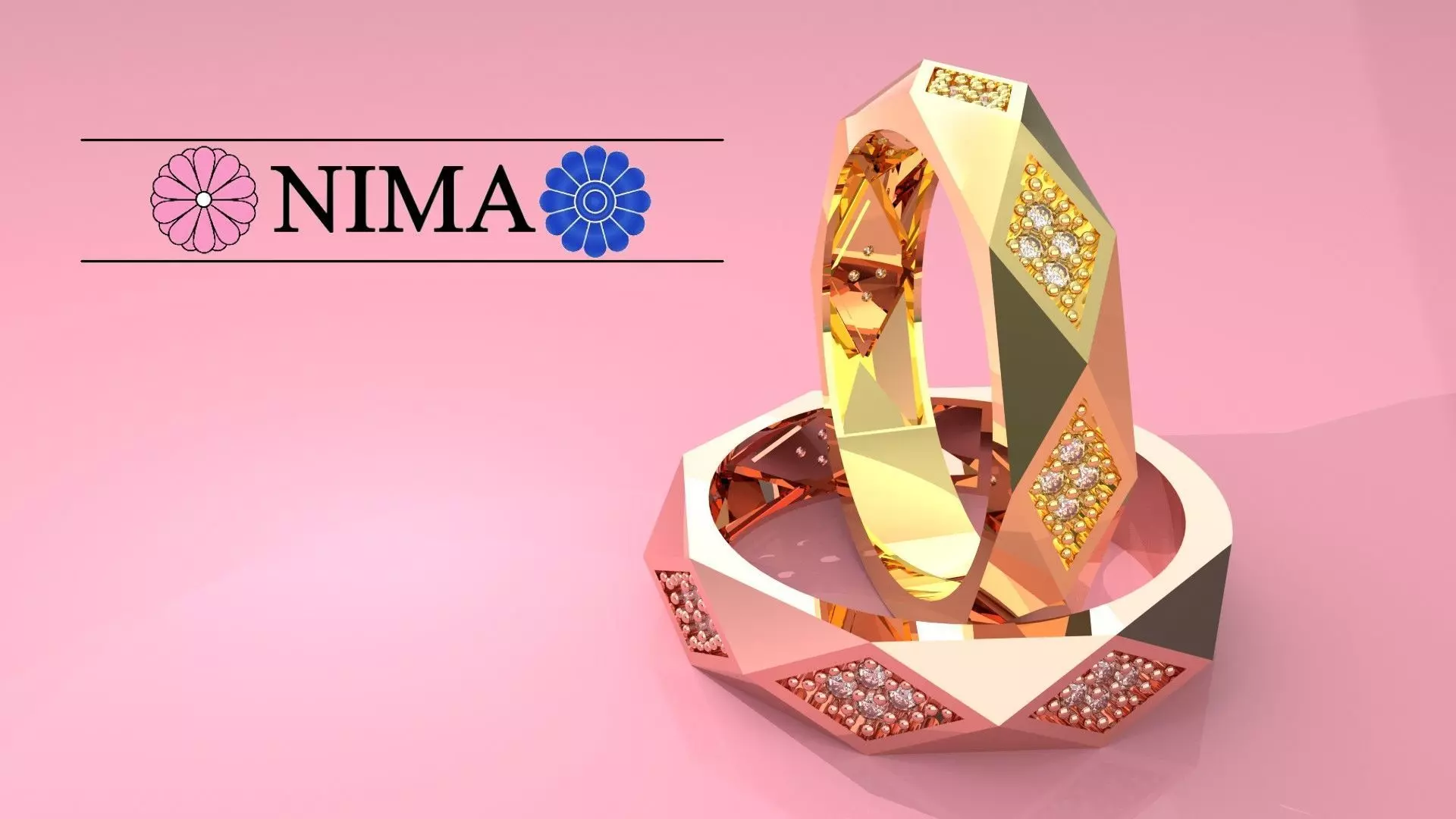 Nima Gem-Studded Ring 3D print model