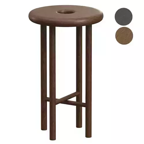 Custom Walnut Wood Round Bar Stool