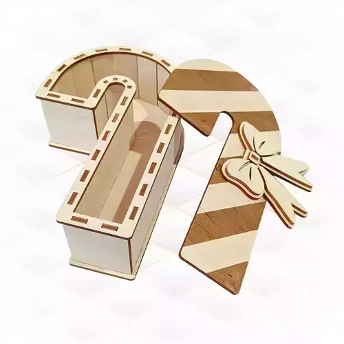 Christmas Candy Box laser cutting design 3D print model