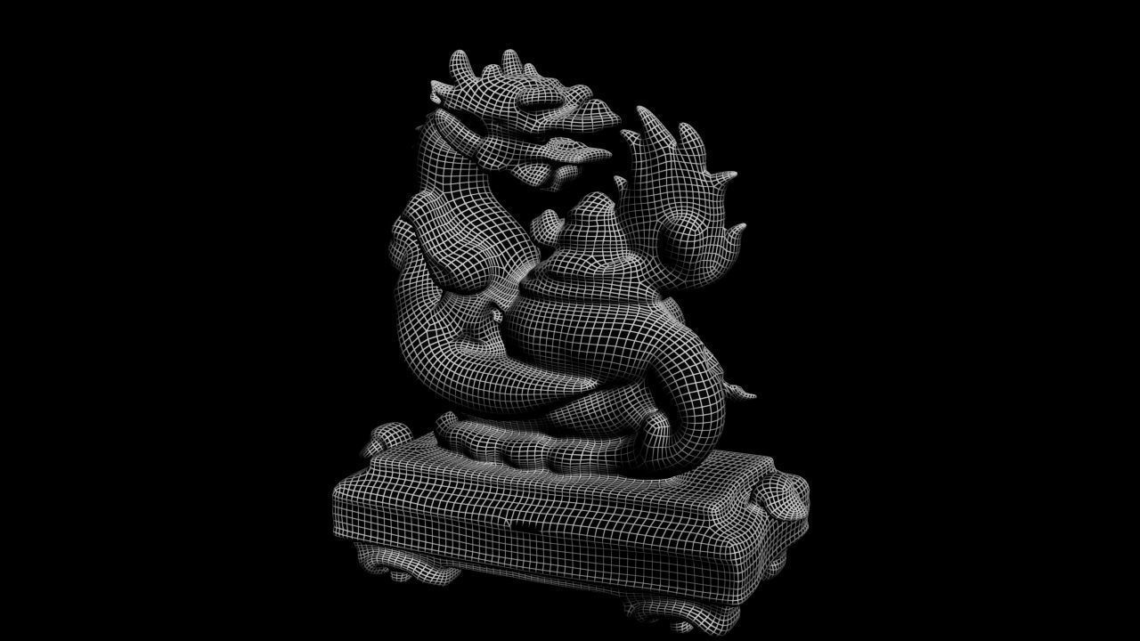 Chinese dragon money pot  Low-poly 3D model_7