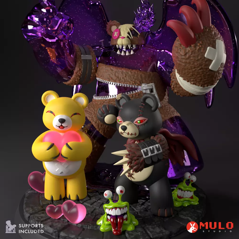 TrioBear - Monzaemon Warumonzaemon Shinmonzaemon 3D print model_0